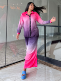 Pleated Two Piece Ombre Co-ord Set - Pinkkup