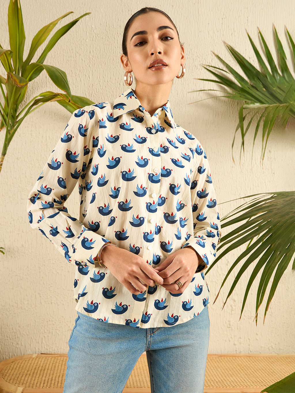 Printed Cotton Shirt - Pinkkup