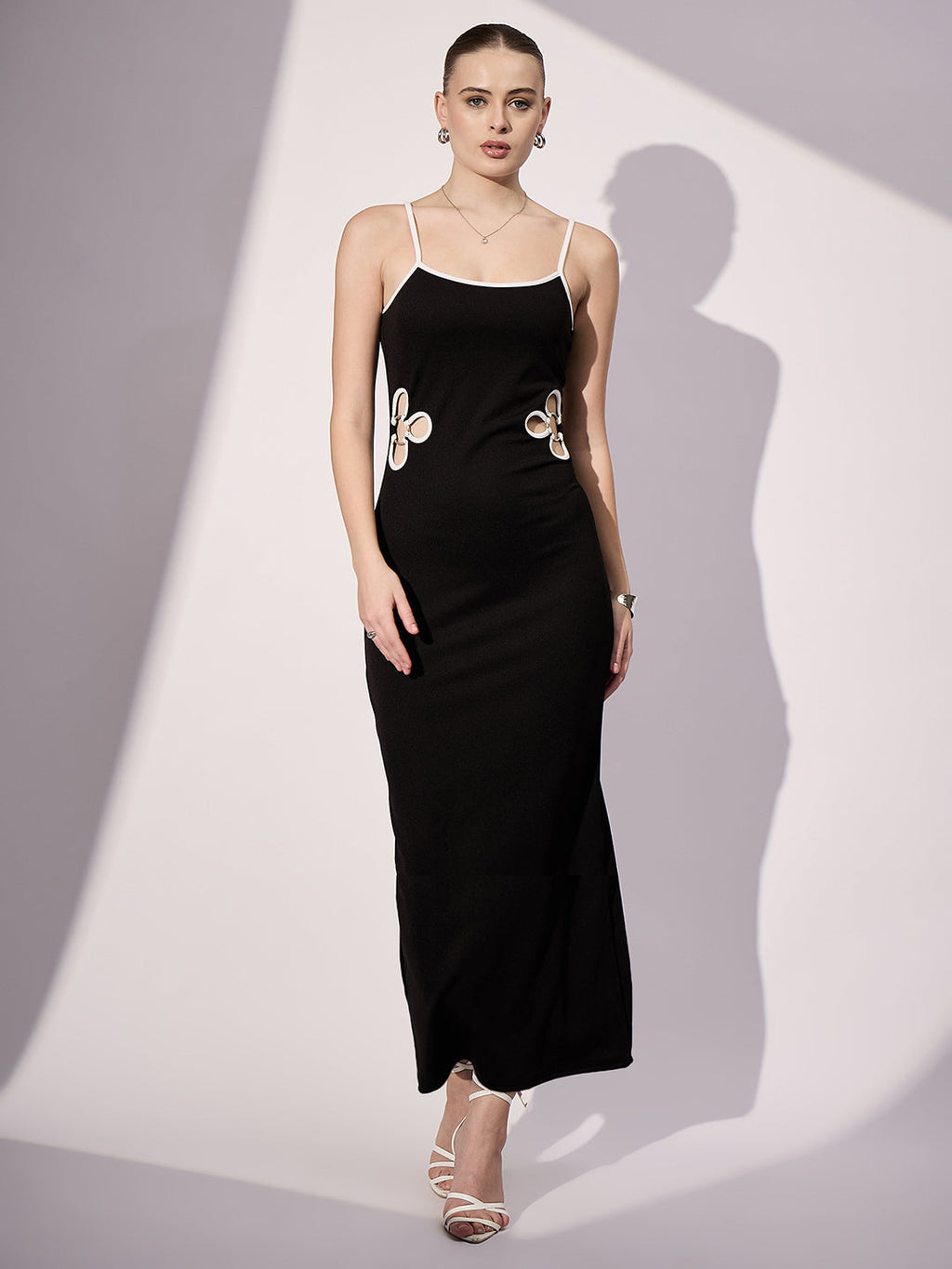 Stretchable Floral Waist Cutout Bodycon Dress
