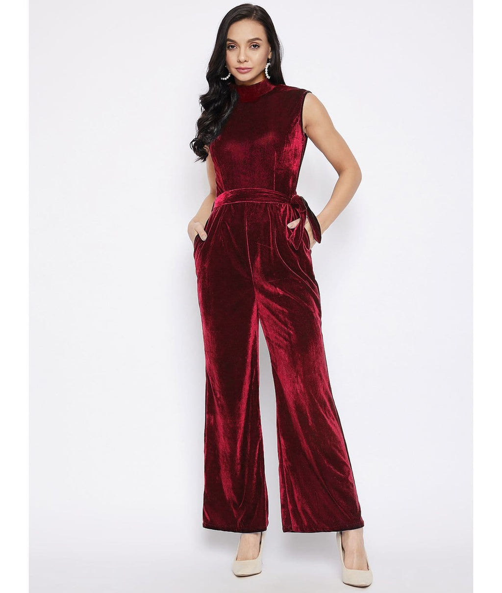 Stretchable Velvet Jumpsuit