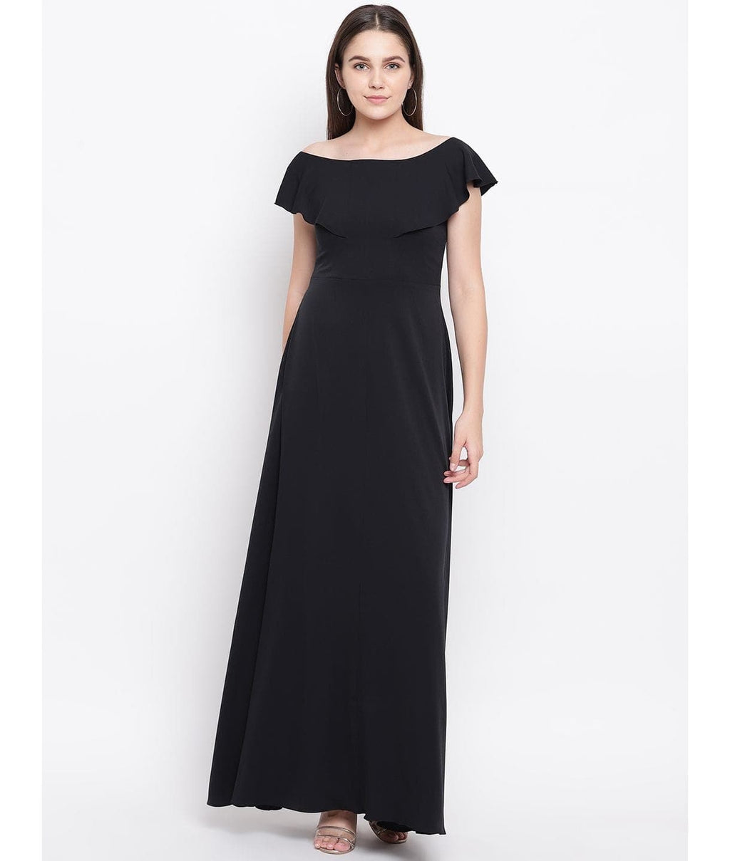 Flared Ruffle Maxi Gown