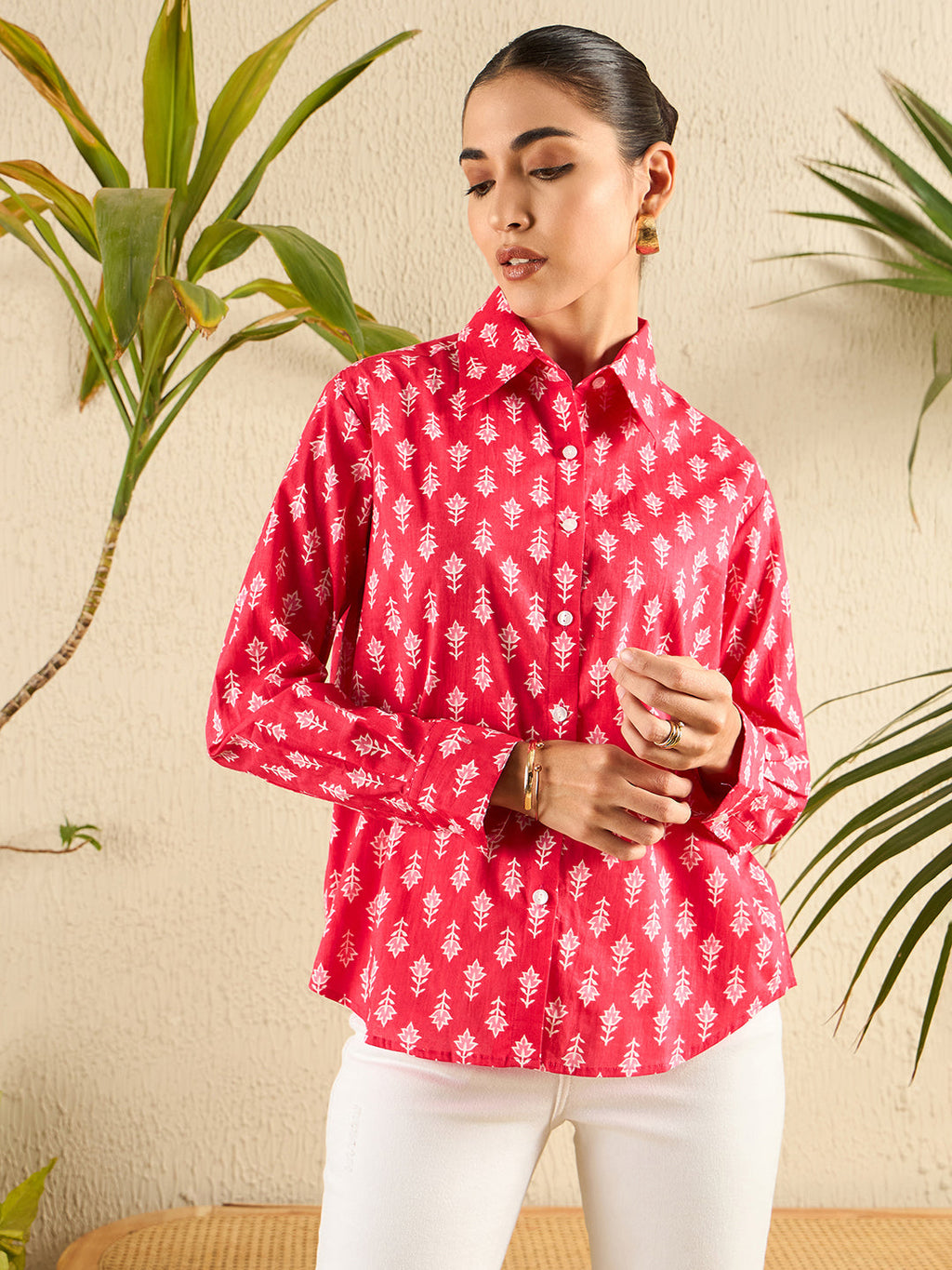 Printed Cotton Shirt - Pinkkup