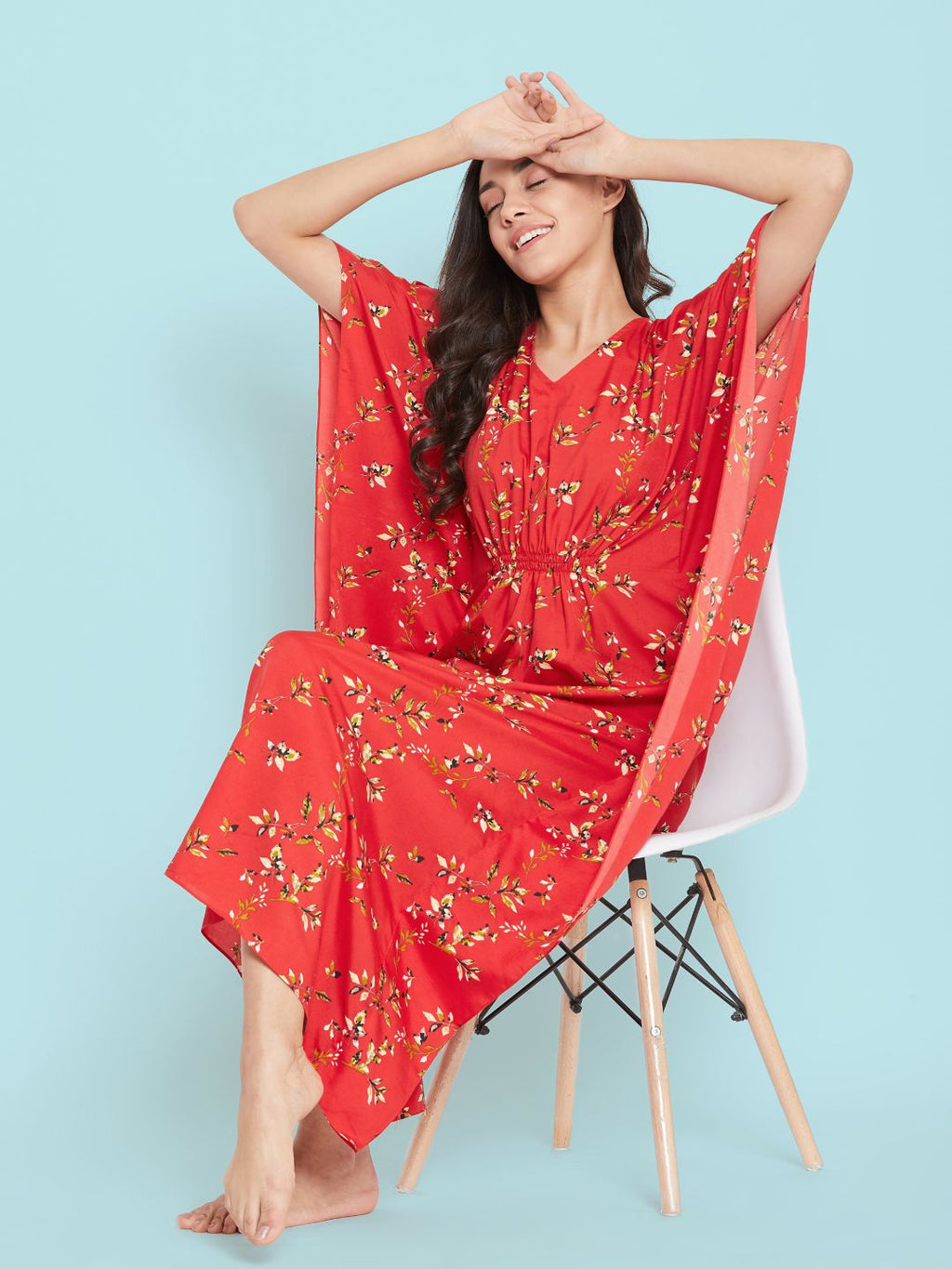 Comfortable Printed Kaftan/Nightie - Pinkkup