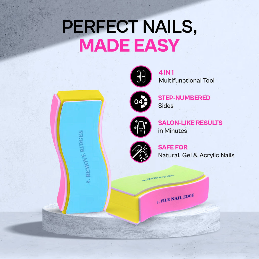 PINKKUP 4 in 1 Nail Buffer
