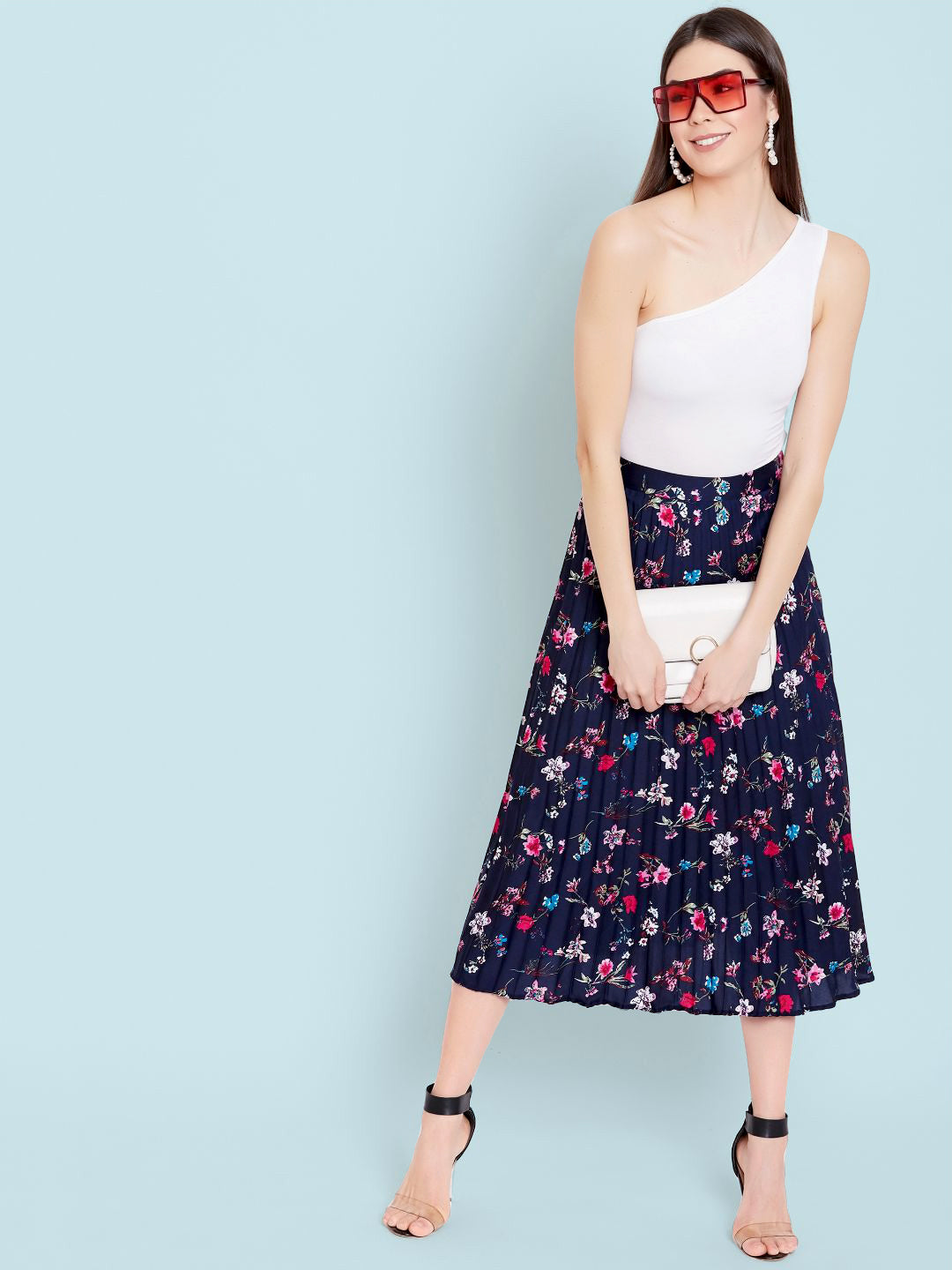 Pleated Midi Skirt - Pinkkup