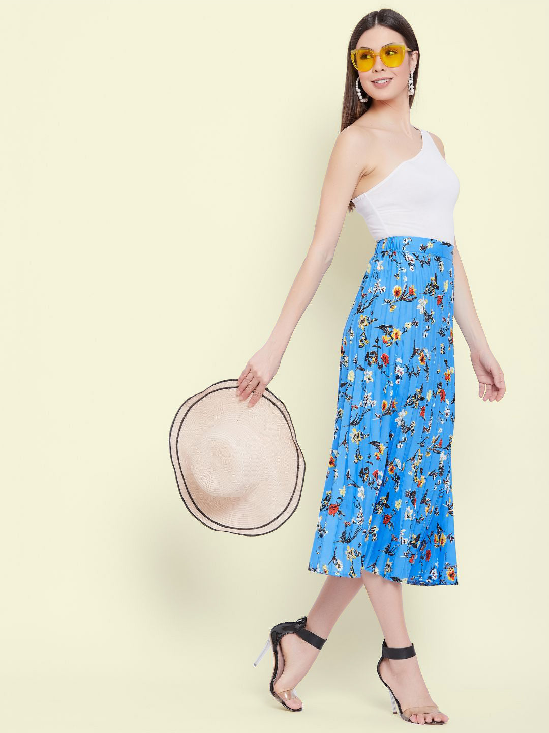 Pleated Midi Skirt - Pinkkup