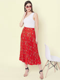 Pleated Midi Skirt - Pinkkup
