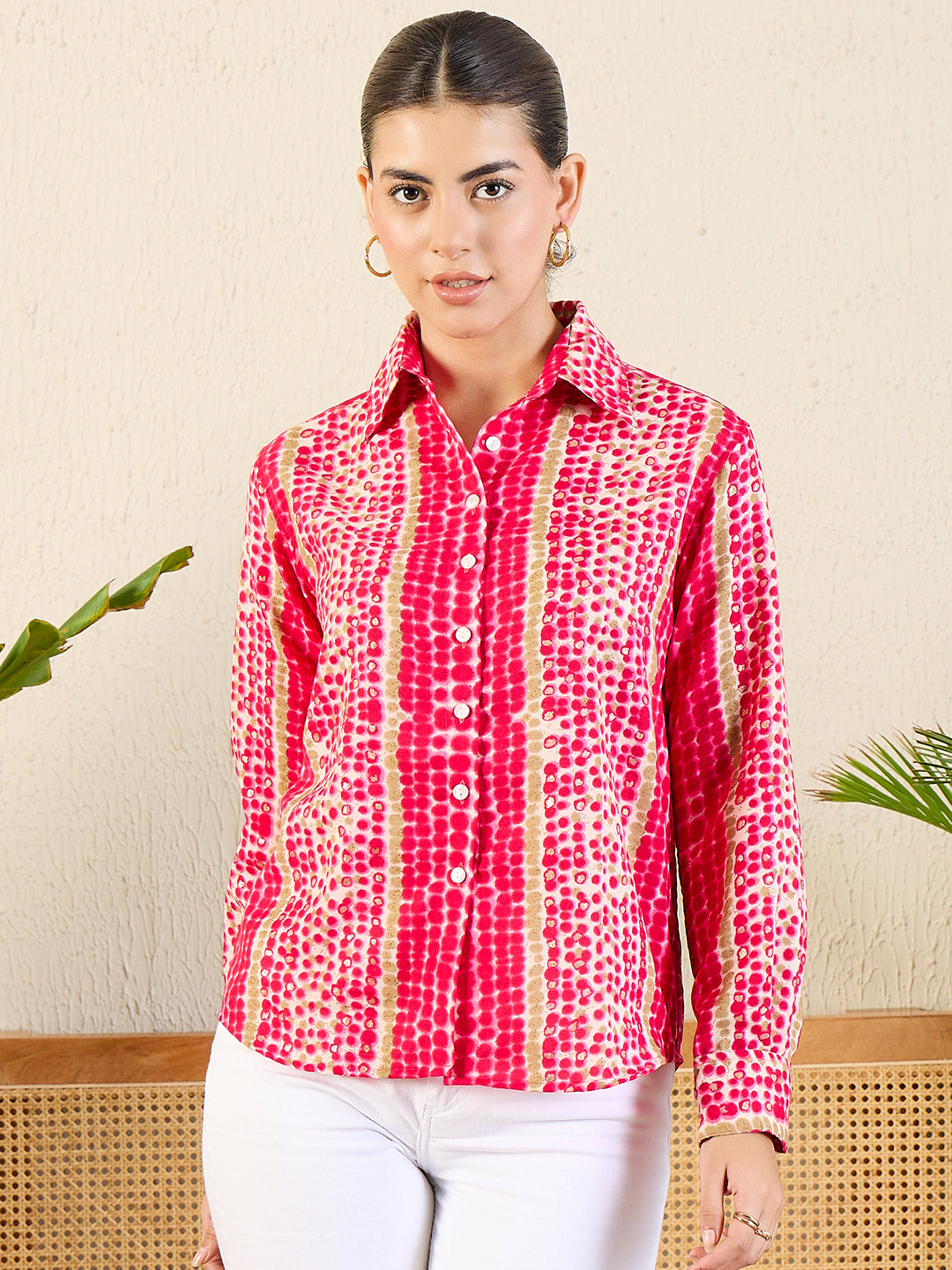 Printed Cotton Shirt - Pinkkup