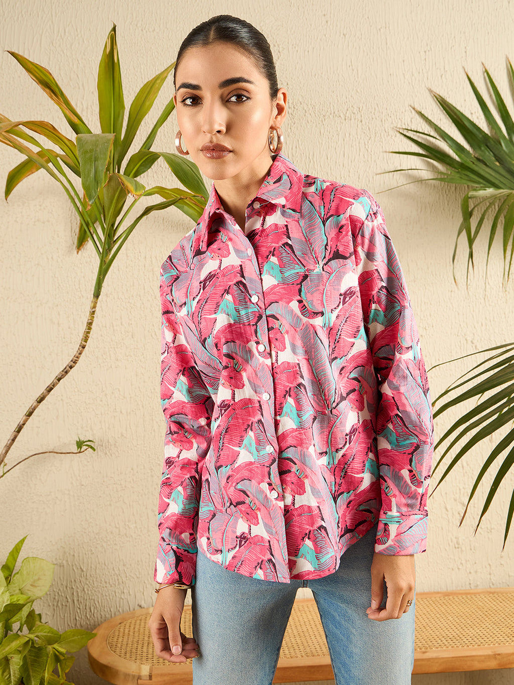 Printed Cotton Shirt - Pinkkup