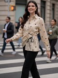 Side Tie-Up Linen Shirt - Pinkkup