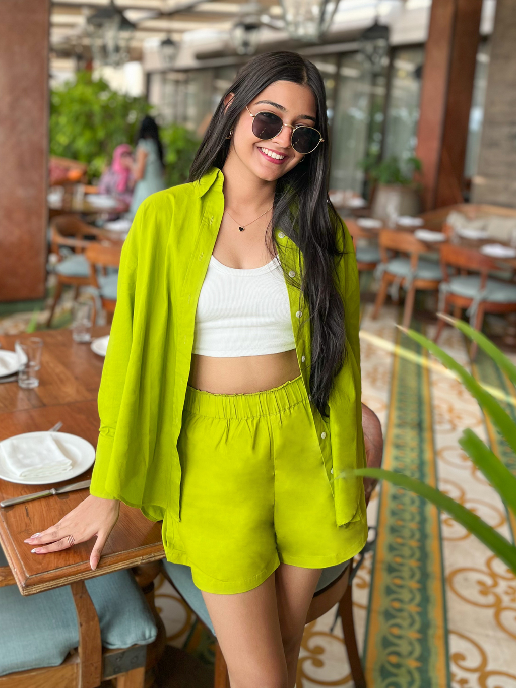 Cotton Two Piece Shorts and Shirt Set - Pinkkup