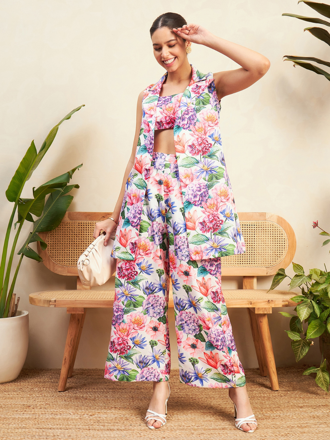 Three Piece Linen Co-ord Set - Pinkkup