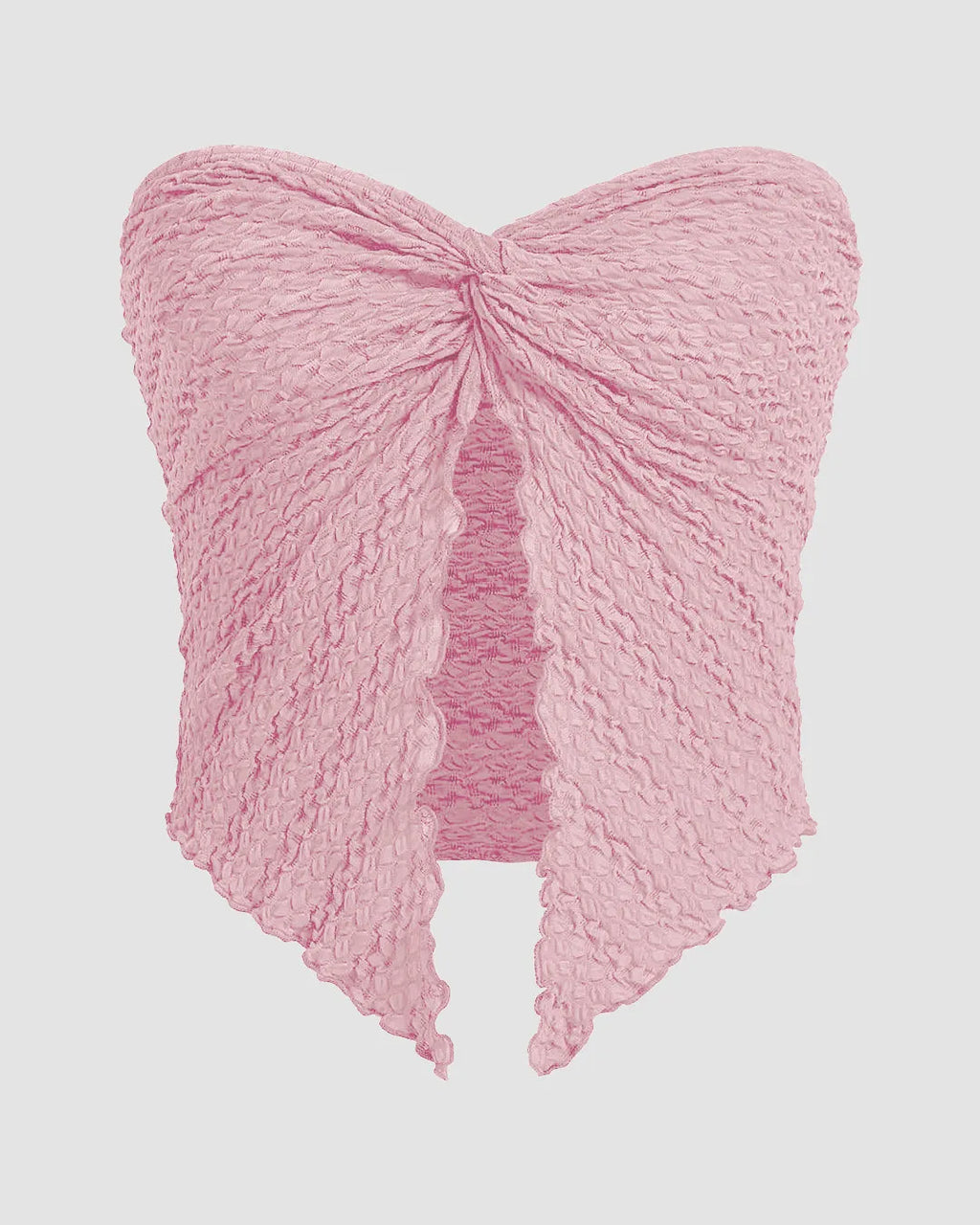 Strapless Tube Asymmetrical Off Shoulder Y2k Going Out Tank Top In Baby Pink