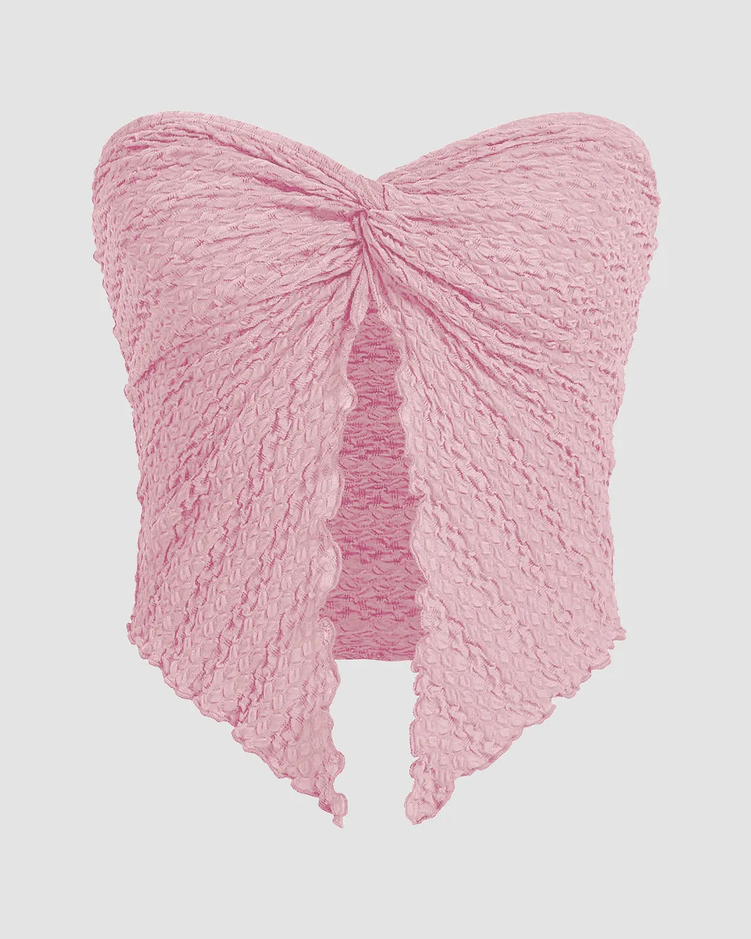 Strapless Tube Asymmetrical Off Shoulder Y2k Going Out Tank Top In Baby Pink