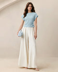 Textured Knit Boxy Fit Top in Sky Blue