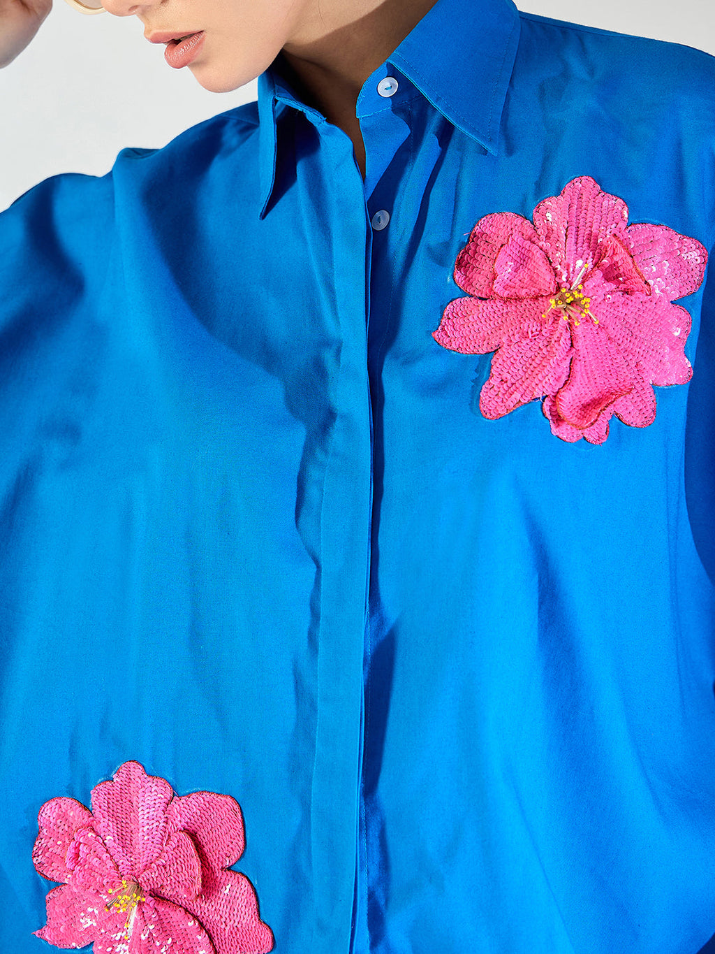 Antifit Embellished Pure Cotton Shirt