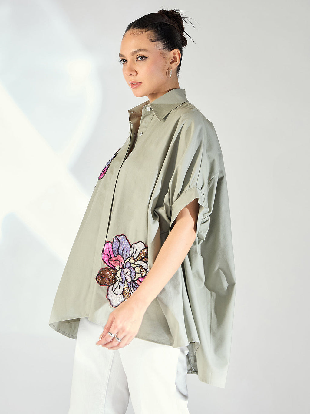 Antifit Embellished Pure Cotton Shirt