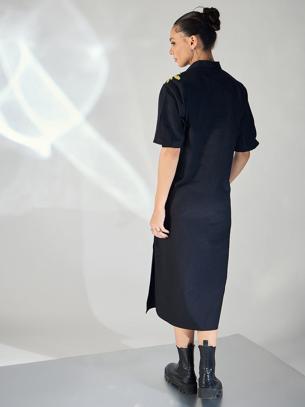 Cotton Sequinned Midi Dress