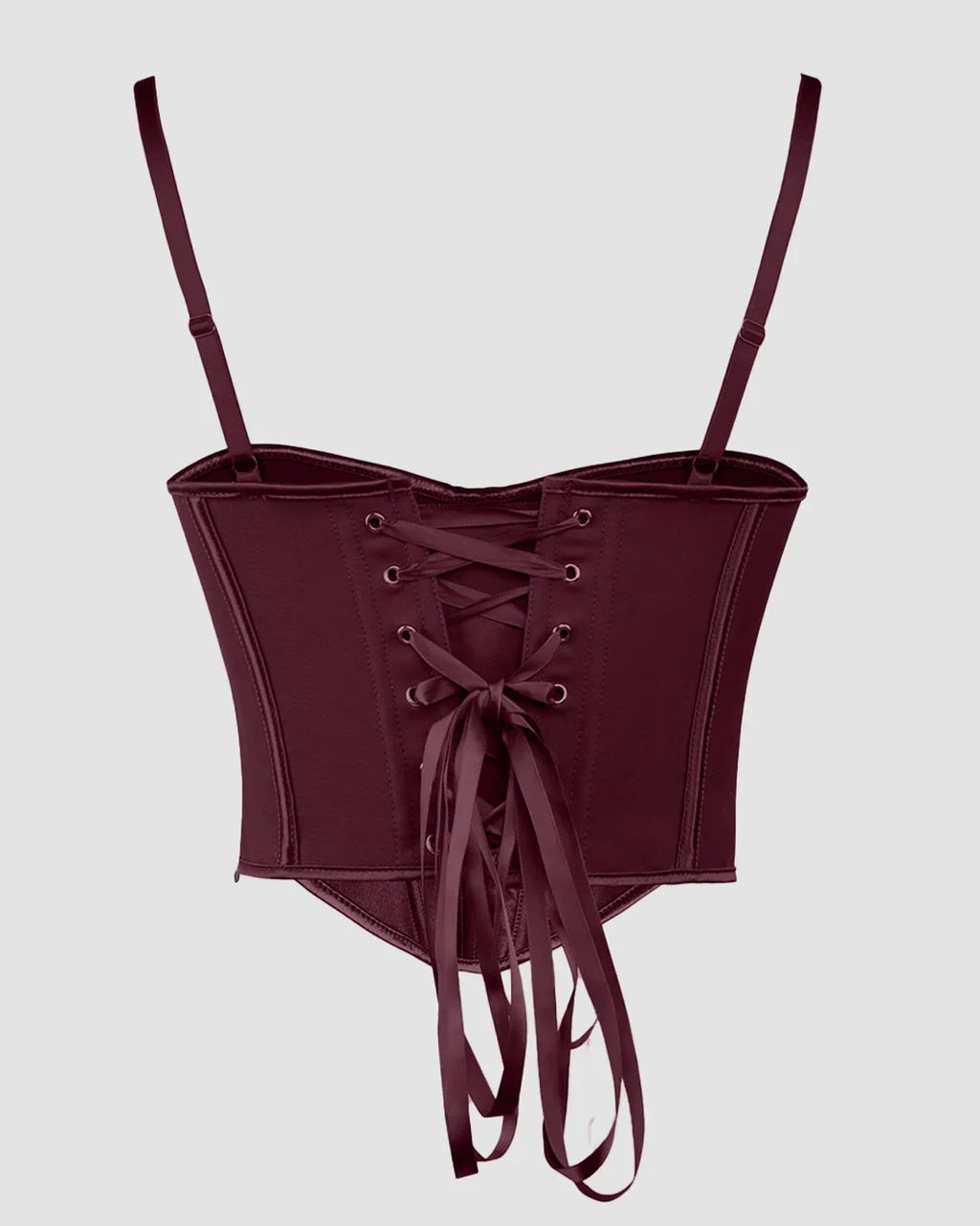 Sweetheart Neck Slim Fit Solid Sleeveless Crop Top in Burgundy