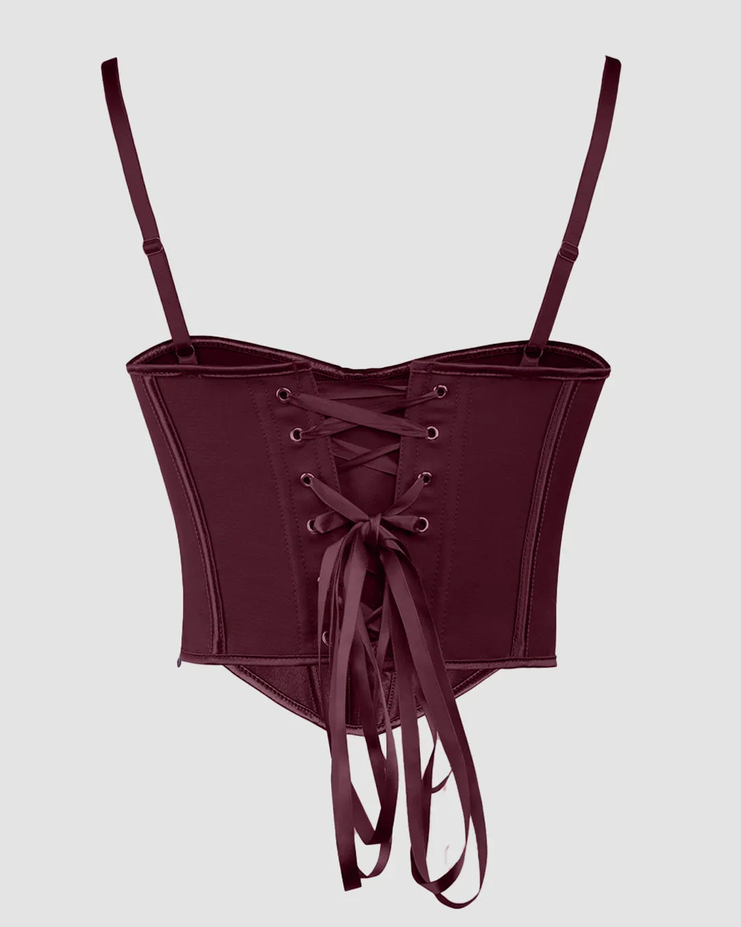 Sweetheart Neck Slim Fit Solid Sleeveless Crop Top in Burgundy