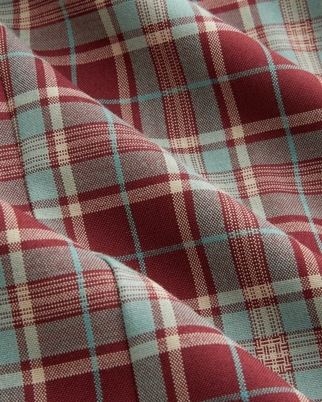 Plaid Stand Collar Puff Sleeve Tie Back Button Top