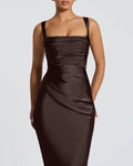 Sleeveless Fitted Maxi Dress in Coffee