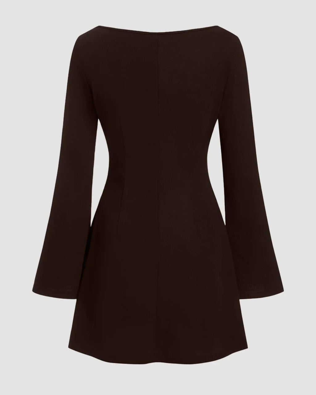 Boat Neck Bell Sleeve Tie Side Ruched Mini Dress