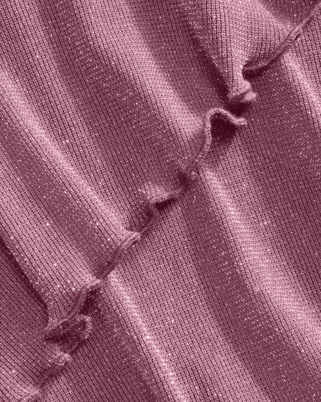 Mid Rise Glitter Ruffled Hem Layered Mini Skirt in Pink