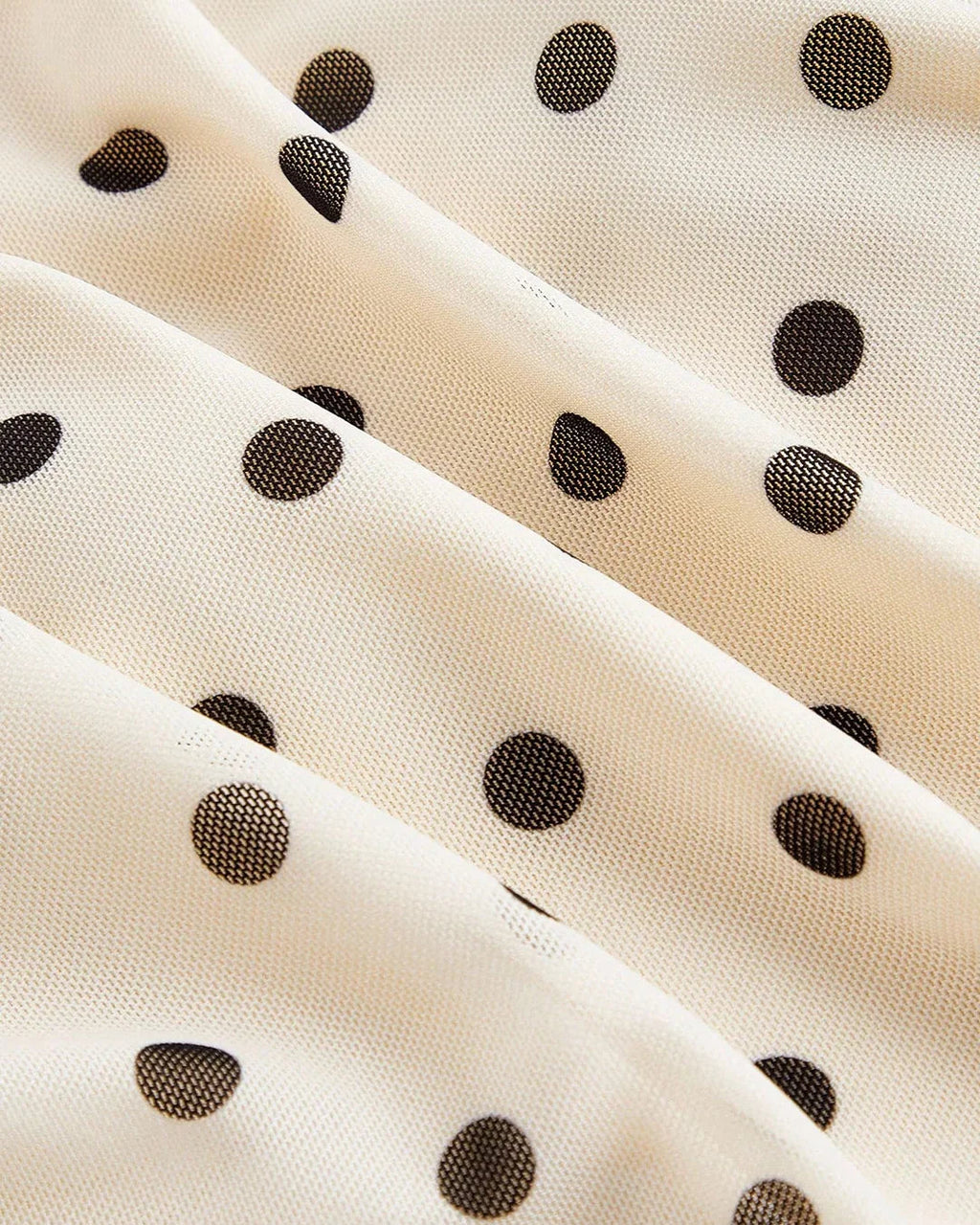 Polka Dot Bow Detail Crop Top & Asymmetric Hem Midi Skirt Two-Piece Set