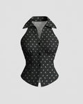 Women’s Sleeveless Collared Casual Top