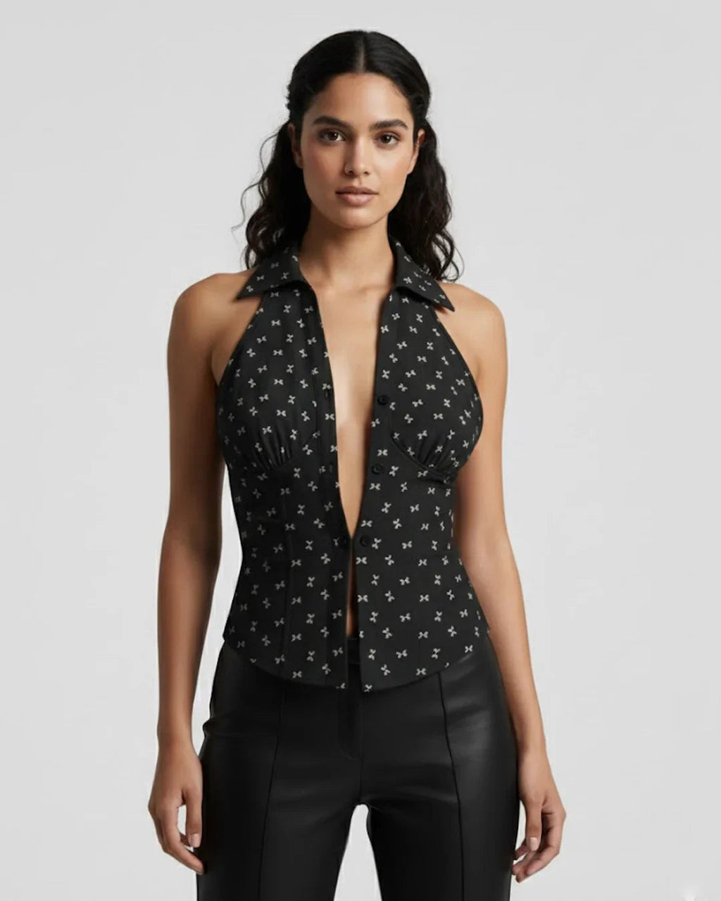 Women’s Sleeveless Collared Casual Top