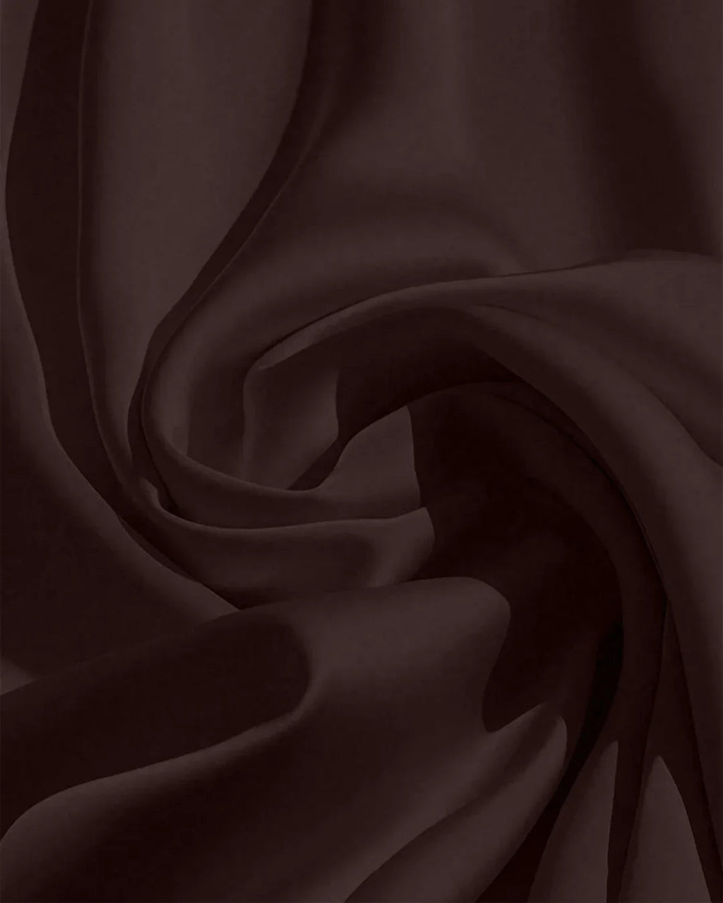 Coffee Solid Color Satin Long Sleeve Collared Waist Top