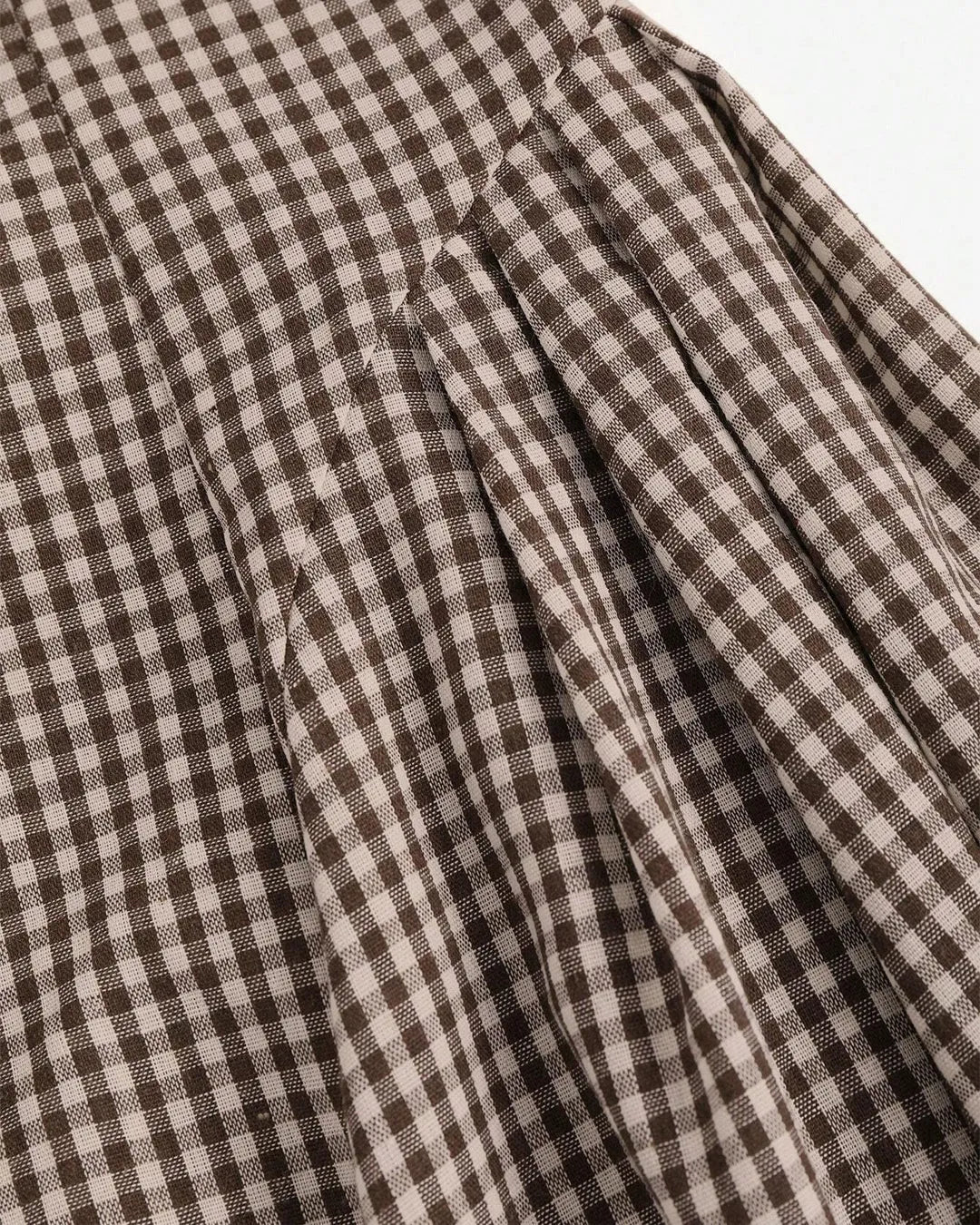 Boat Neck Slim Fit Flared Hem Gingham Tie-Strap Midi Dress