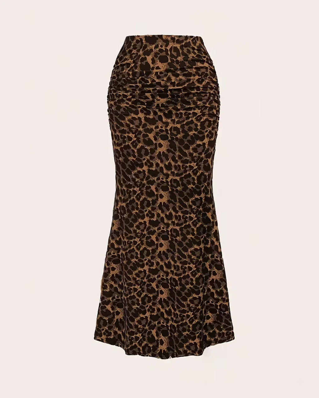 Women's Leopard Print Pleated midi Skirt