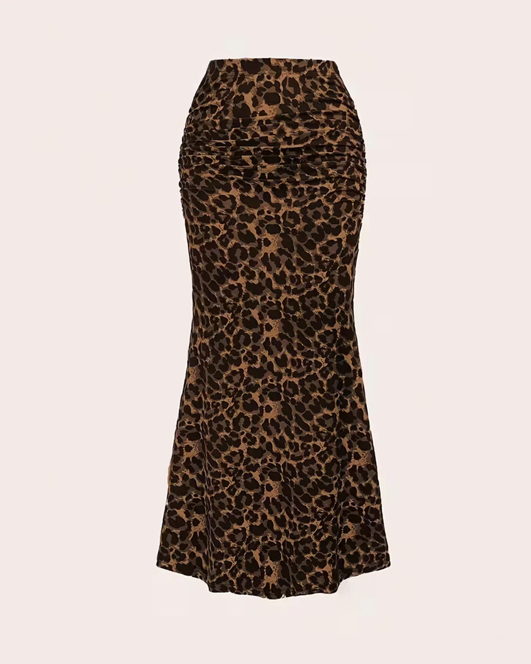Women's Leopard Print Pleated midi Skirt