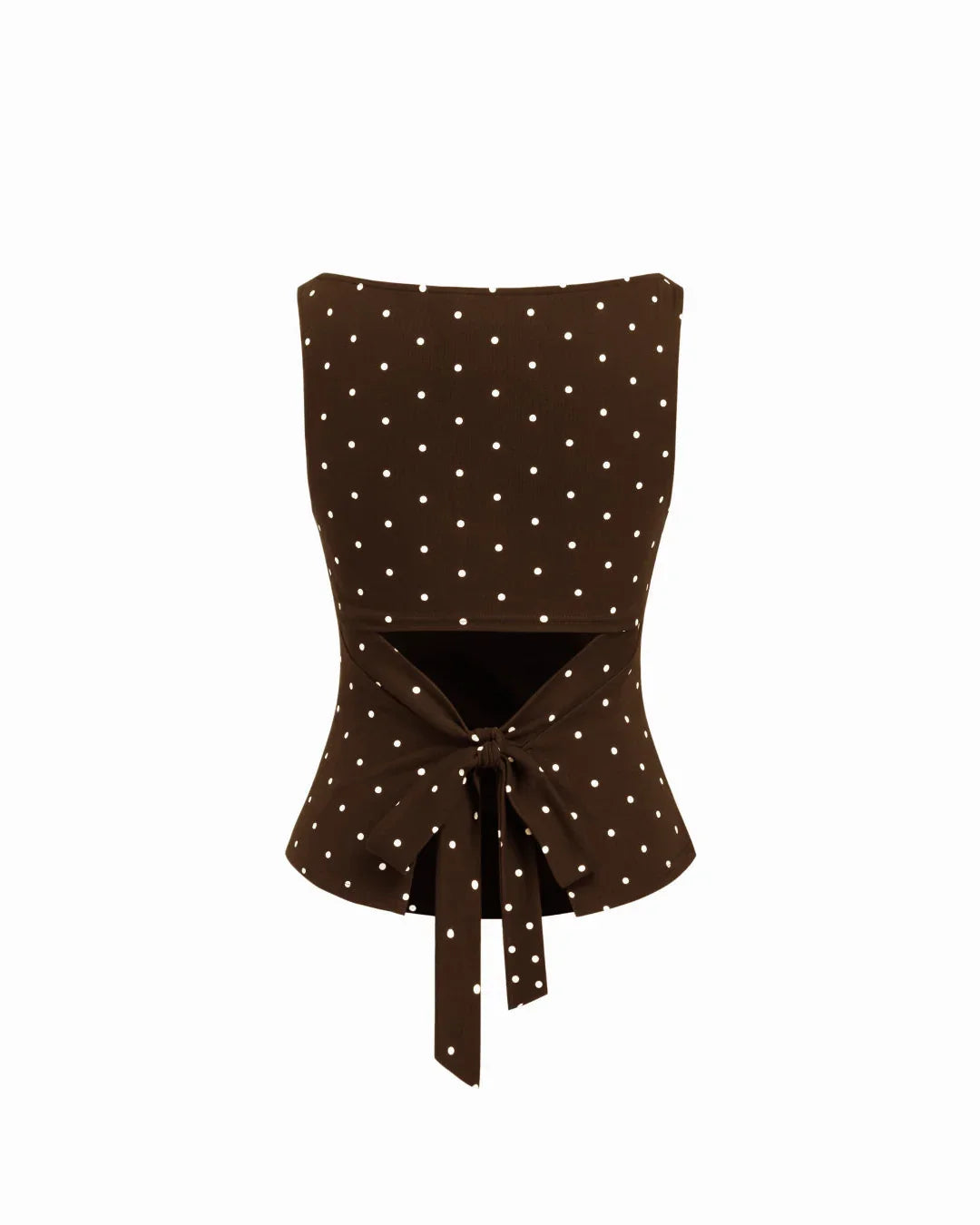 Slim Fit Straight Hem Polka Dot Sleeveless Short Top