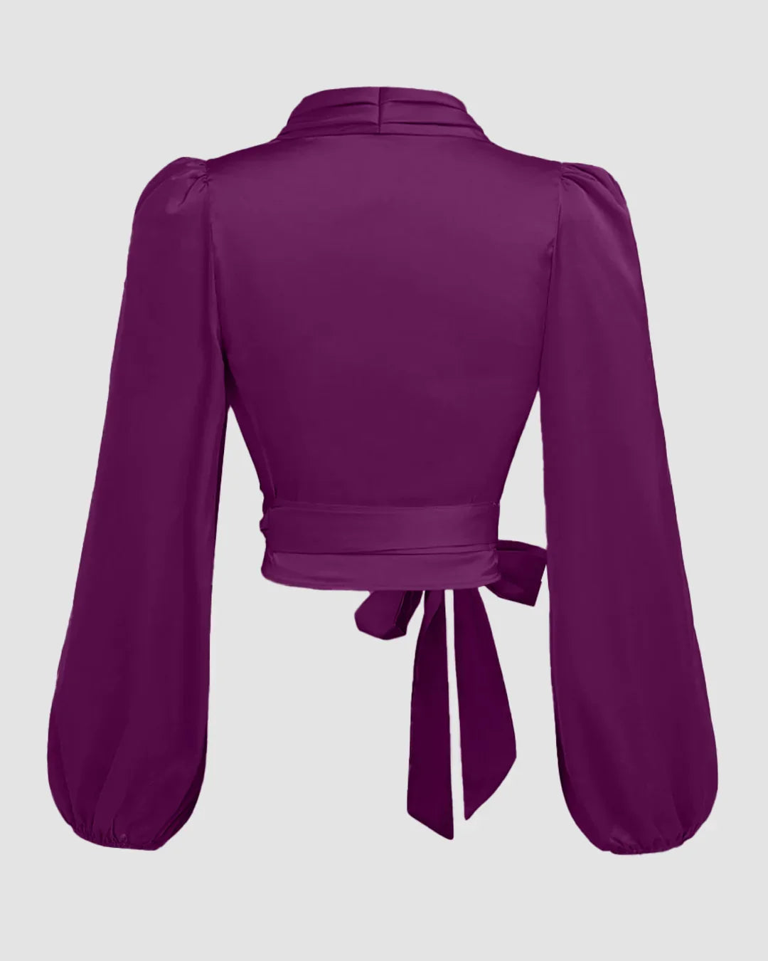 V-Neck Slim Fit Wrap Hem Solid Batwing Sleeve Short Sleeve in Glittery wine