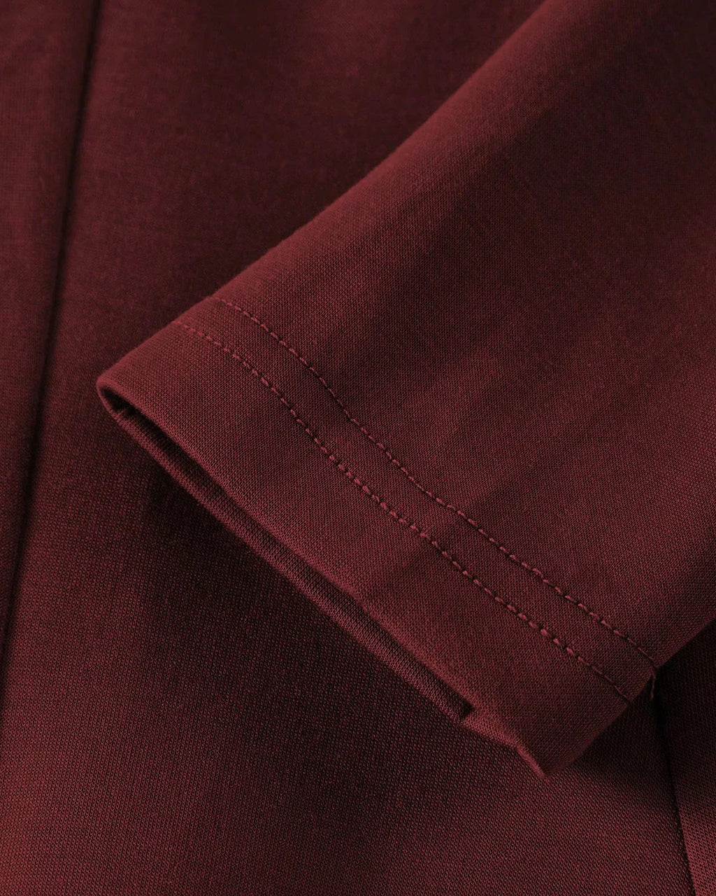 Round Neck Fit & Flare Solid Long Sleeve Midi Dress in Merlot