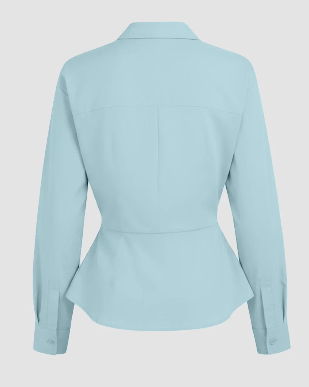 Collar Striped Long Sleeve Shirt in Powder Blue