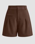 Semi-Sheer Mid-Waist Shorts in Rust
