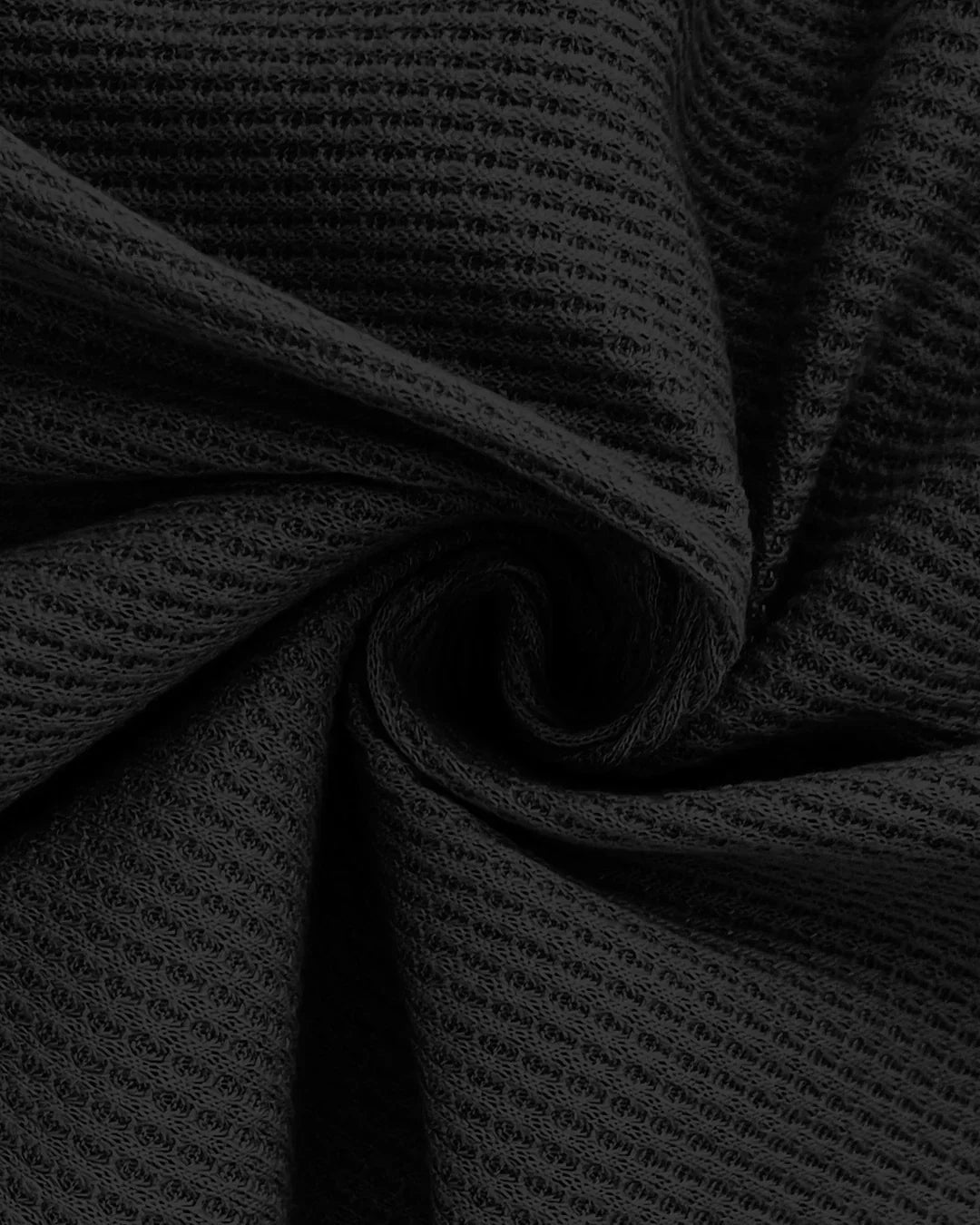 Collared Neck Straight Hem Solid Full Sleeve Top in Black