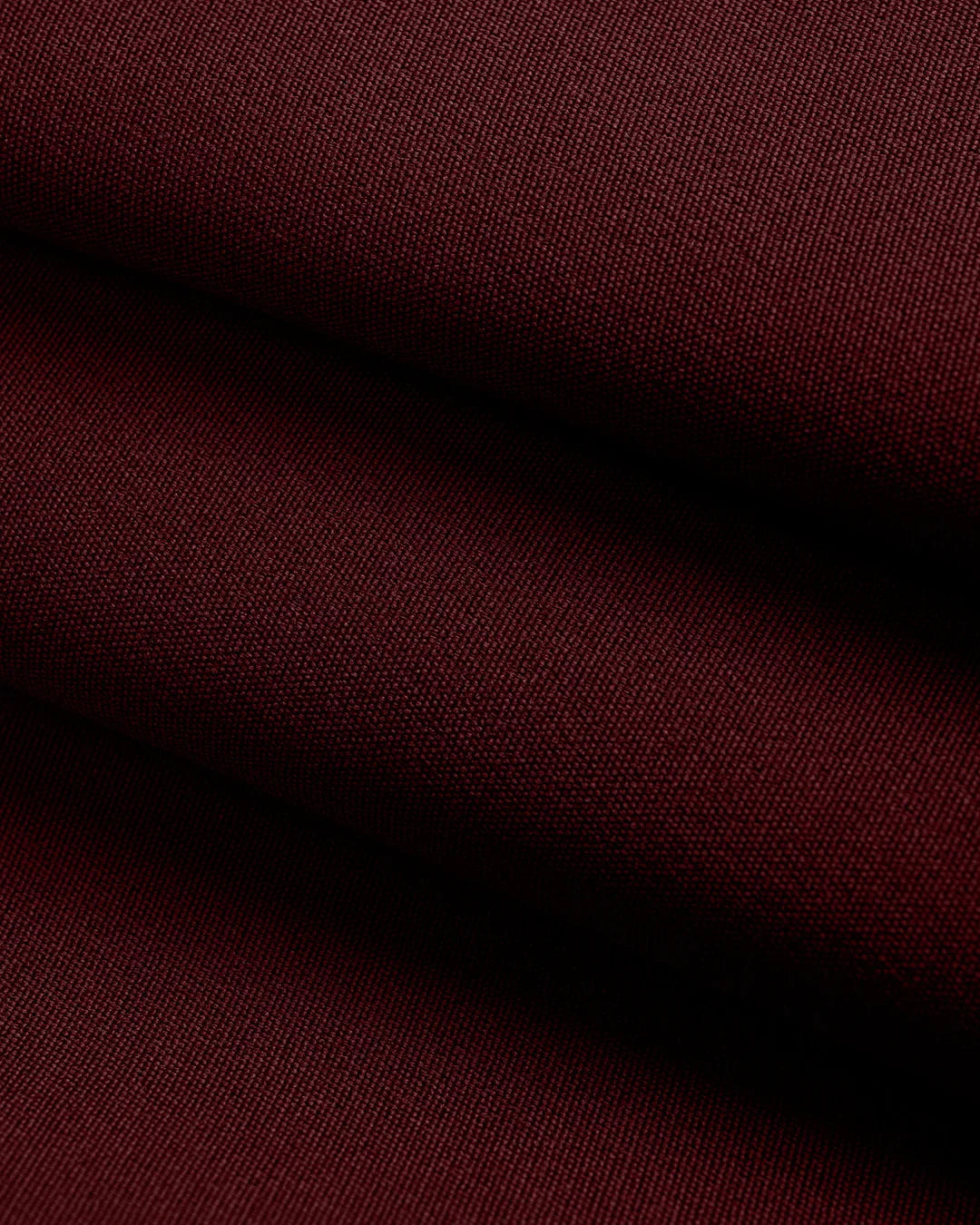 Solid Ruched Button Long-Sleeve Shirt in Dark Merlot