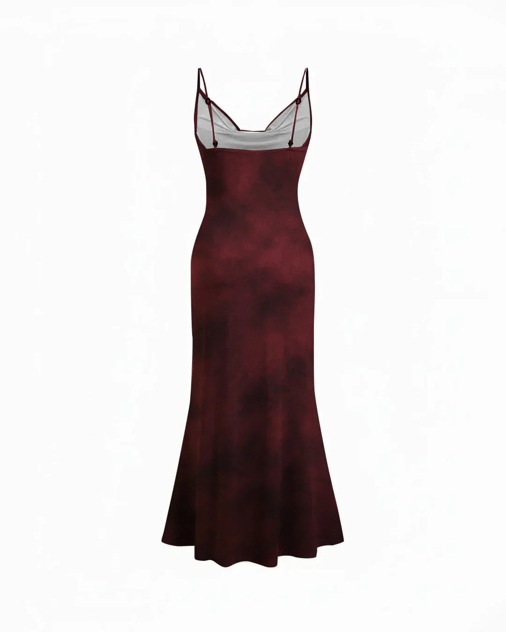 Jersey Cowl Neck Ruched Mermaid Maxi Dress With Scarf