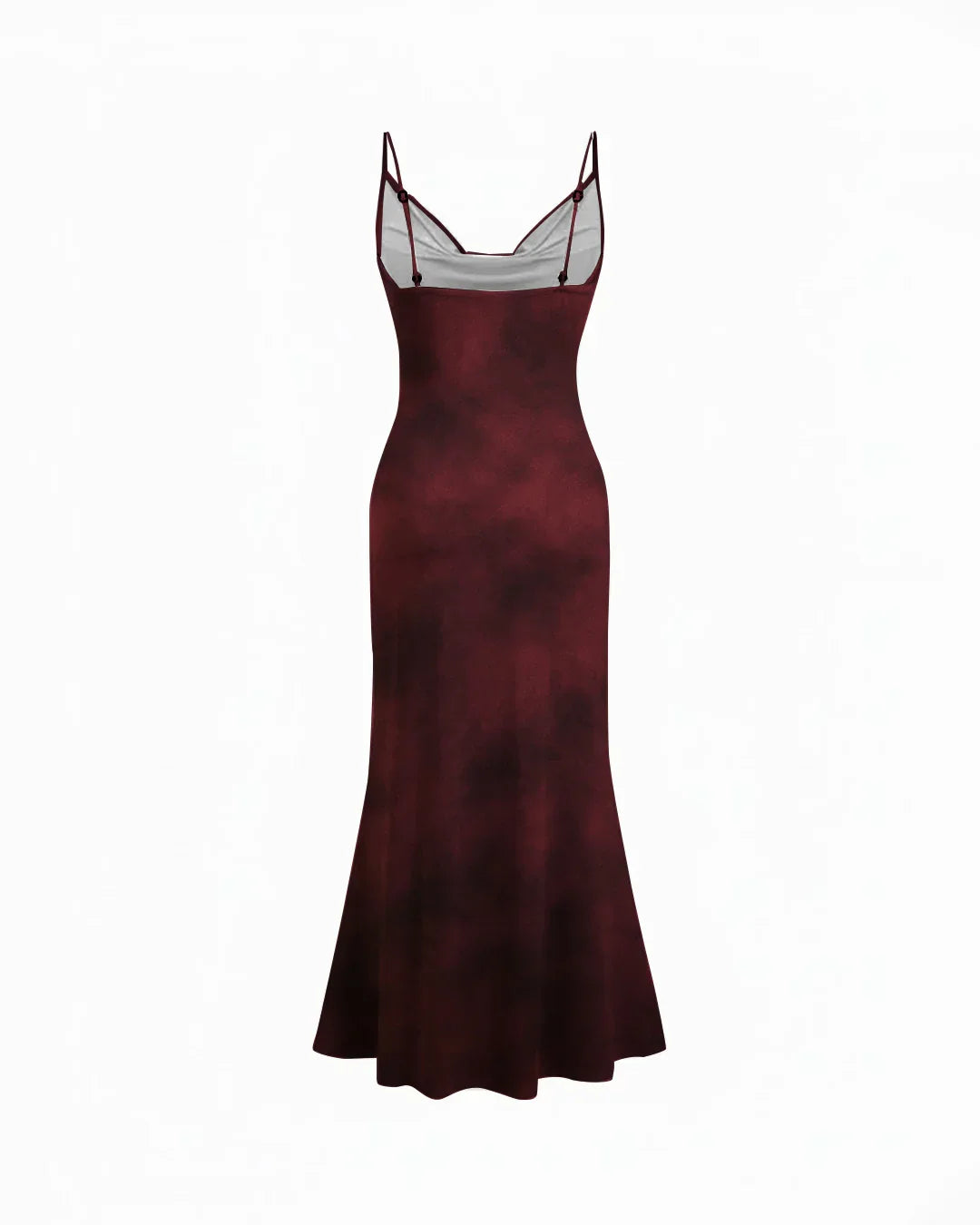 Jersey Cowl Neck Ruched Mermaid Maxi Dress With Scarf