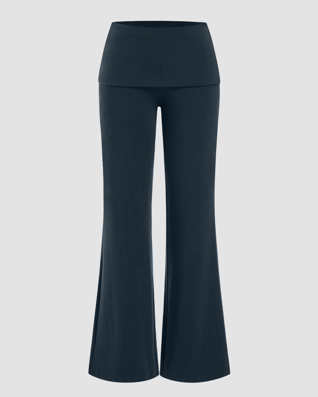 Low Rise Flared Trousers in Navy Blue
