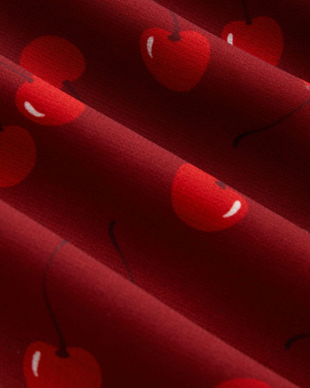 Cherry Graphic Mid Rise A-line Midi Skirt