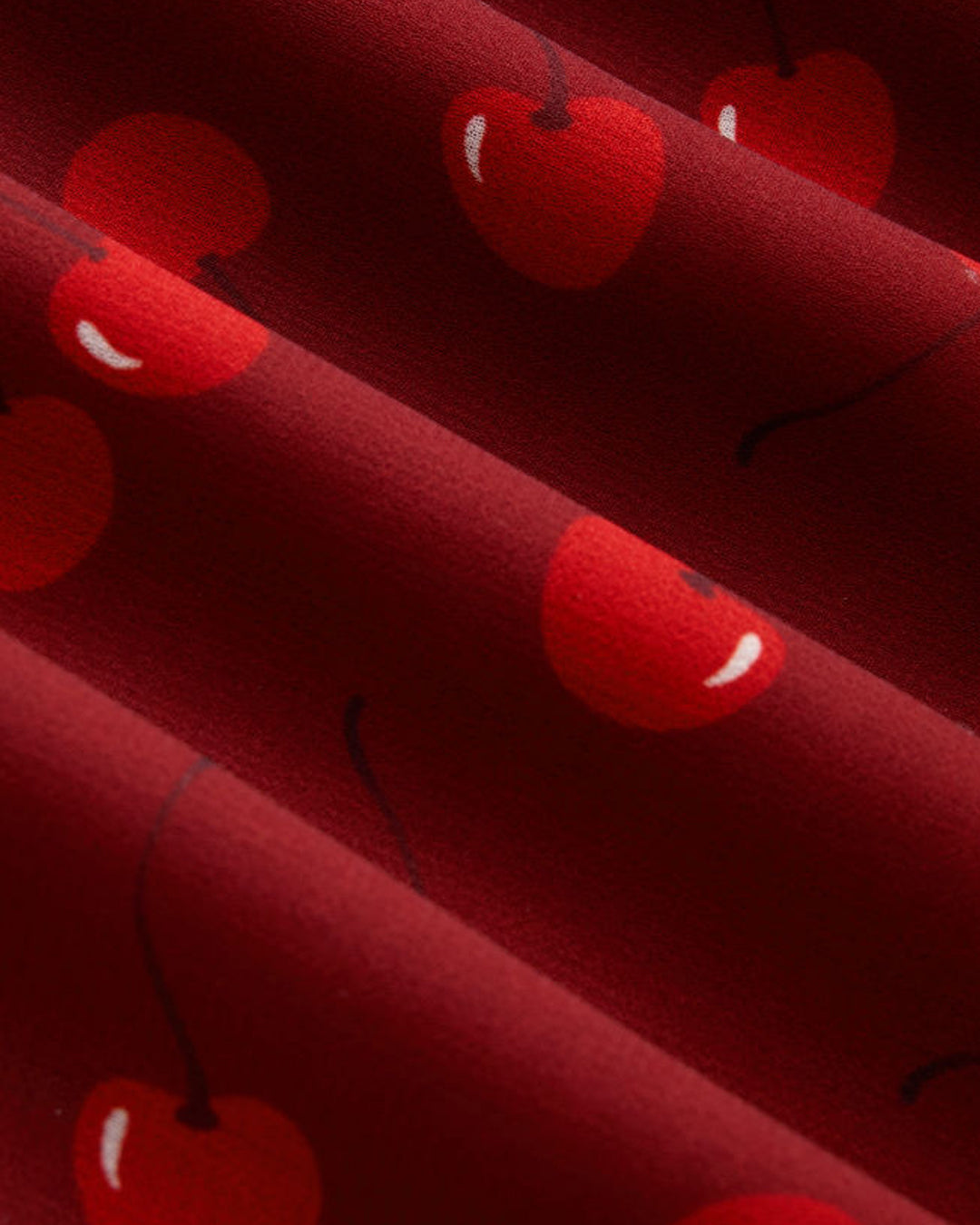 Cherry Graphic Mid Rise A-line Midi Skirt