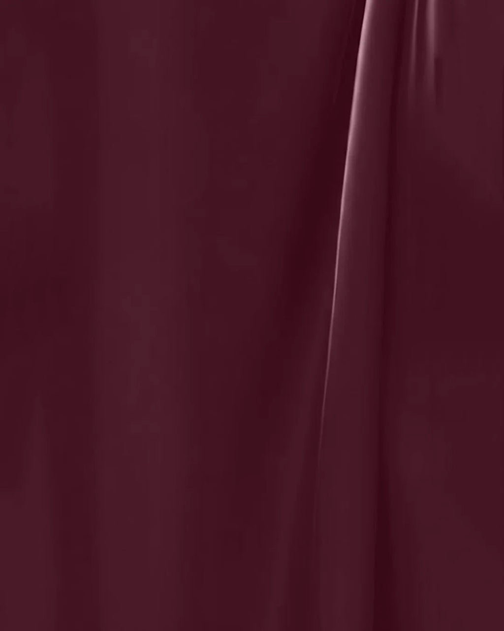 V-Neck Flared Hem Short Sleeve Frilled Waist Midi Satin Dress in Maroon