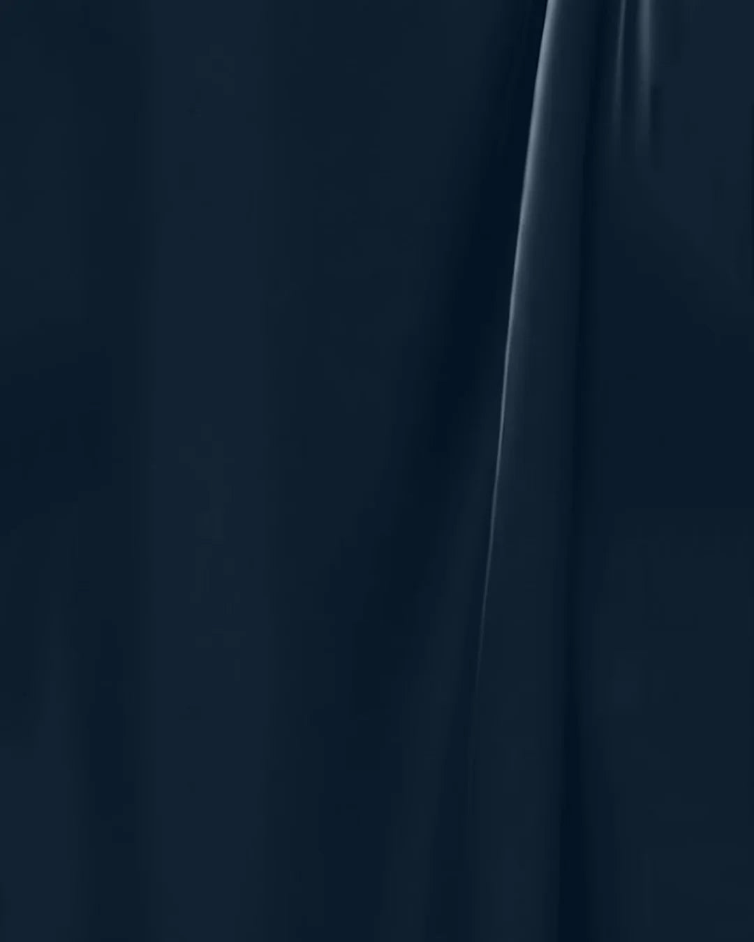 V-Neck Flared Hem Short Sleeve Frilled Waist Midi Satin Dress in Navy Blue