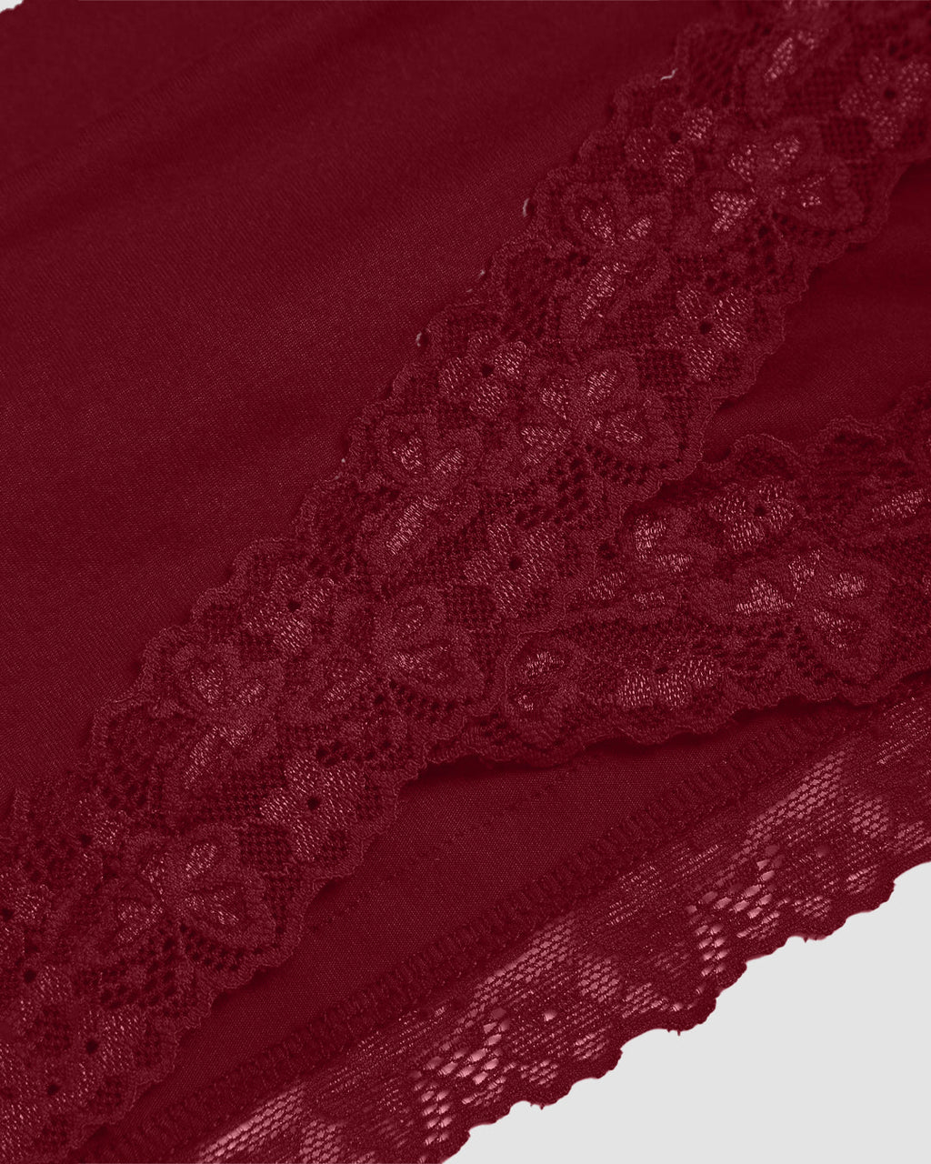 V-Neck Bell Sleeve Lace Trim Side Knot Top in Maroon